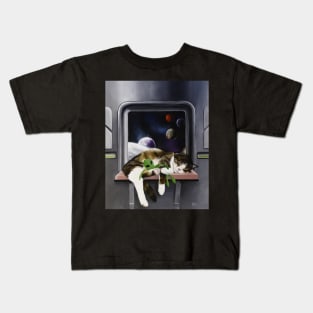 Spaceship Cat Kids T-Shirt